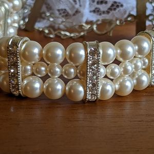 Bridal Pearl Cuff Bracelet